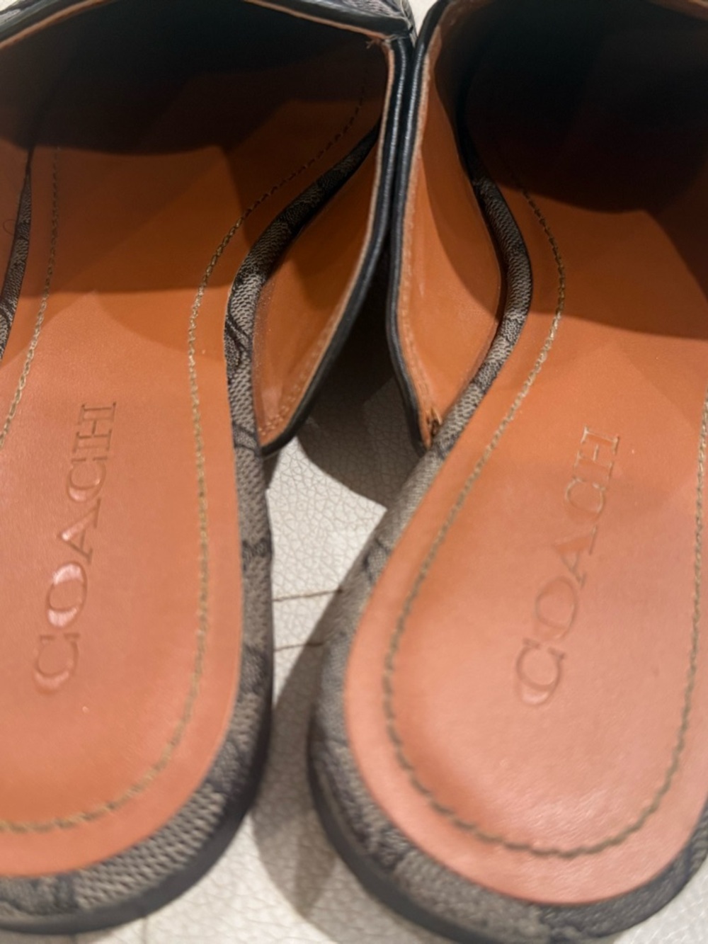 Coach Black Signature Jacquard Bow Backless Loafers 9B - Picture 11 of 11